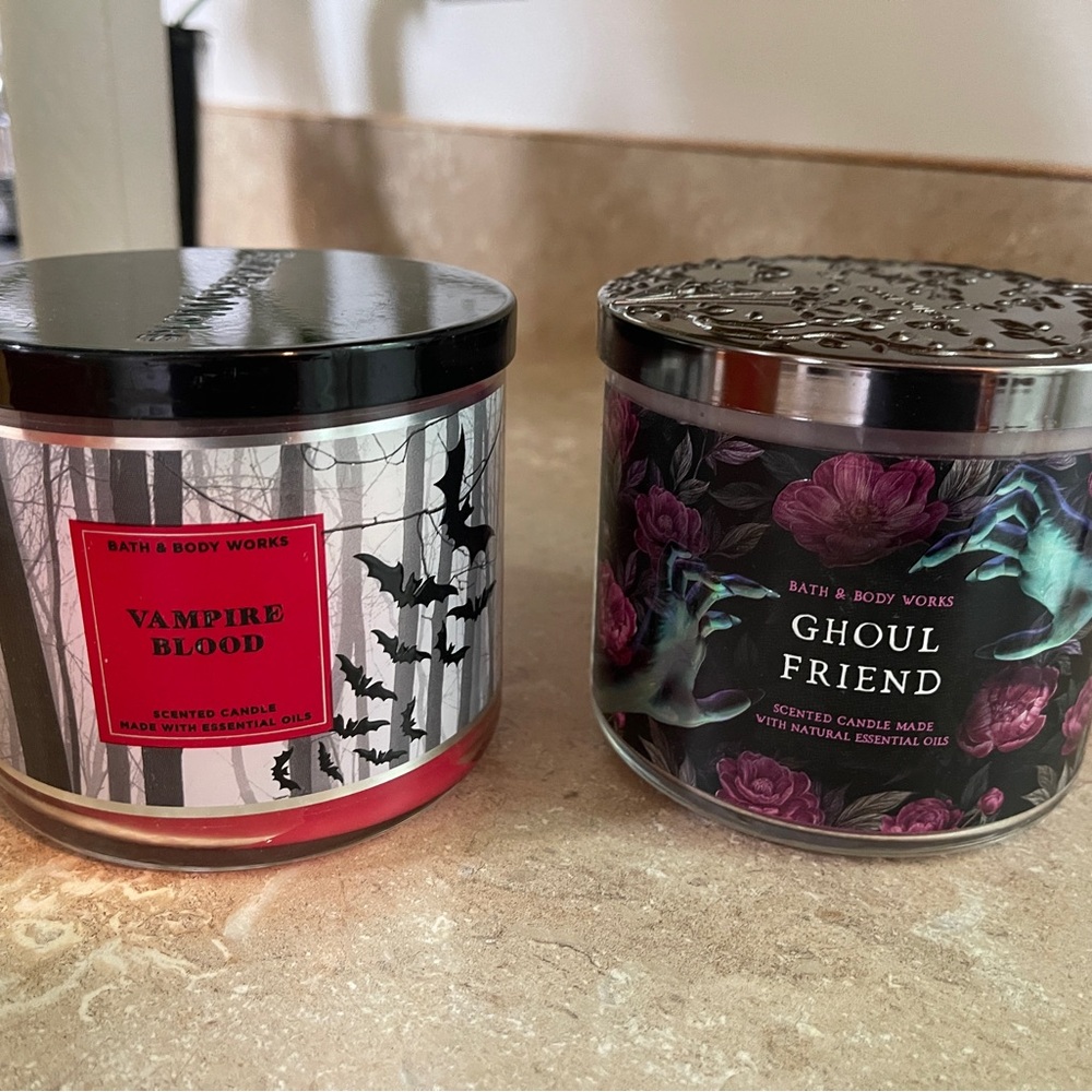 candles cranberryone is12$ vampires blood is 20$and ghoul friendused onceis 14$